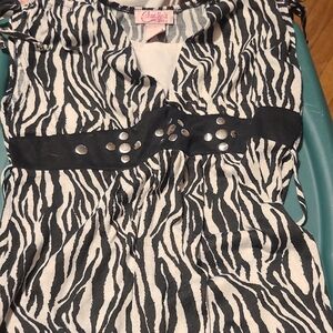 Candie's Black and White Zebra Print Top